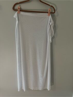White Tie-Side Beach Cover Skirt